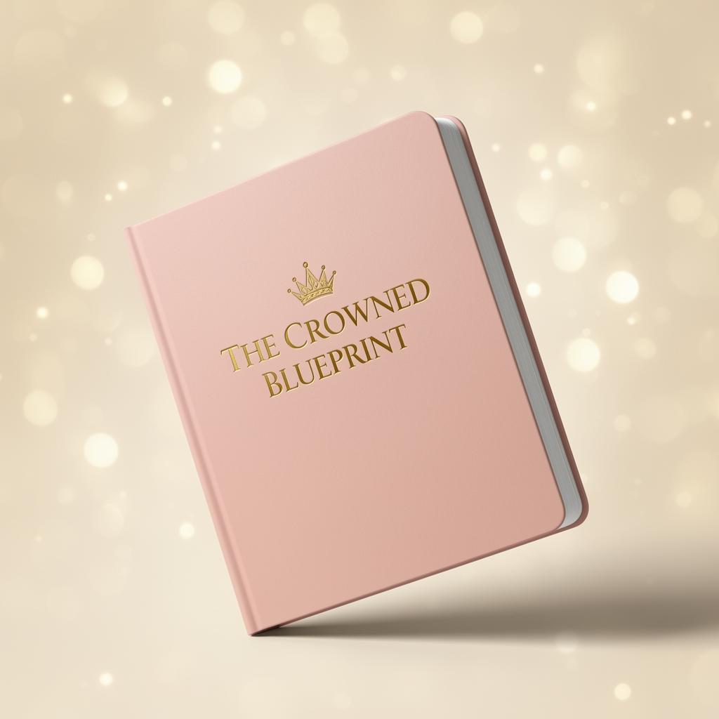 The Crowned Blueprint luxury workbook in blush and gold